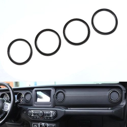 KACEPAR Dash Air Outlet Vent Cover Trim, AC Vent Dashboard Air Conditioner Decoration Rings, 2018-2020 Compatible with Jeep Wrangler JL JLU - Silver