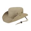 MG Brushed Twill Aussie Side Snap Hat w/ Chin Cord (Khaki, Small)