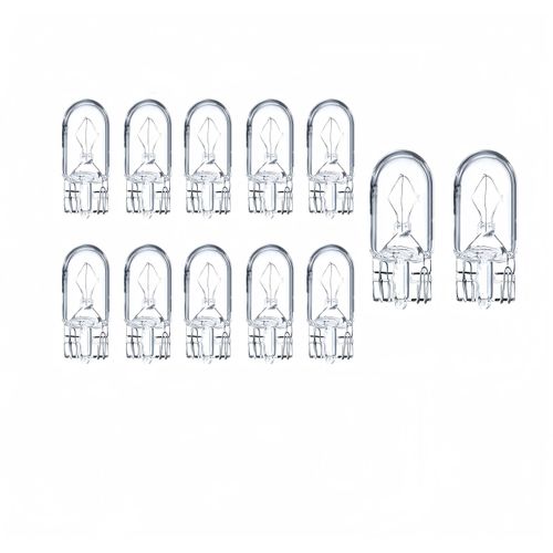 Kadiby 12 Pack 2825 Bulb Long Life Tail light 168 W5W 1/4 Wedge Base 12V 5W Clear for Cars Landscape RV Camper T10 Replacement for 147 152 158 159 161 184 192 193 259 280 285 447 464 501