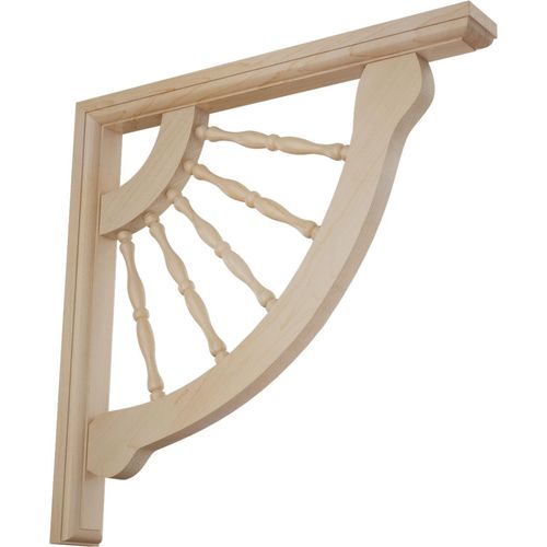 Ekena Millwork BKT01X12X12CRMA Crendon Wagon Wheel Wood Brackets, 1 1/2"W x 12"D x 12"H , Maple