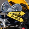 2X Rescue&Danger Keychain Key Ring for Motorcycle Backpack Tag Lock Embroidered