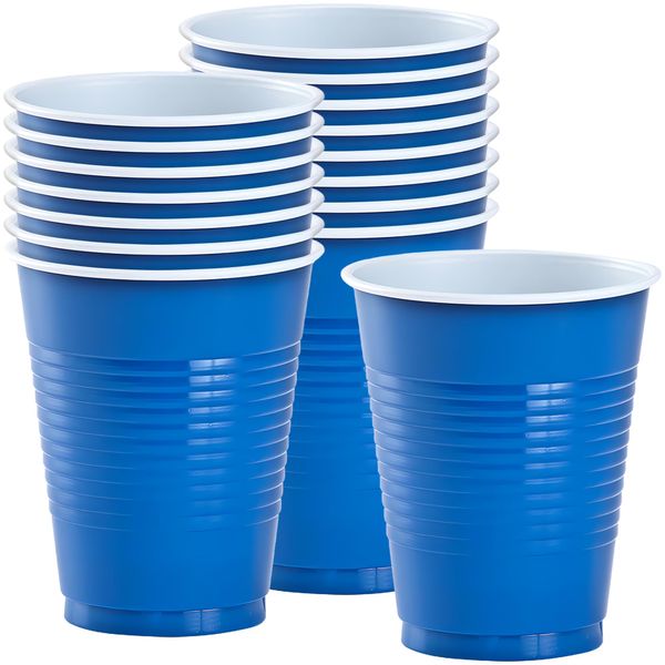 Blue Solid Color Plastic Party Cup (18 Oz.) 16 Count - Premium Quality and Durable, Perfect for Any Celebration