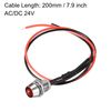 sourcing map LED Indicator Light AC/DC 24V 8mm Panel Mount Metal Shell Red Yellow Blue Green White 10Pcs