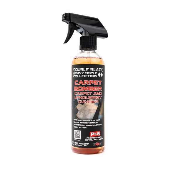 P & S PROFESSIONAL DETAIL PRODUCTS Carpet Bomber Carpet and Upholstery Cleaner; Citrus-Based Cleaner Dissolves Grease and Lifts Dirt; Highly Dilutable; Great on Engines and Wheel Wells, 1 Pint