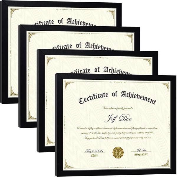 8.5X11 Picture Frames Certificate Frame | 4 Pack Document Frames Bulk for Diplom