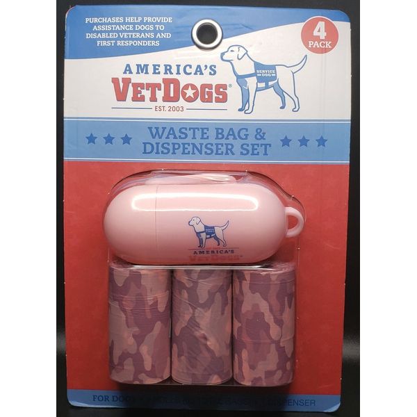 America's VetDogs Pet Waste Bag Dispenser & Waste Bag Set With 60 Bags