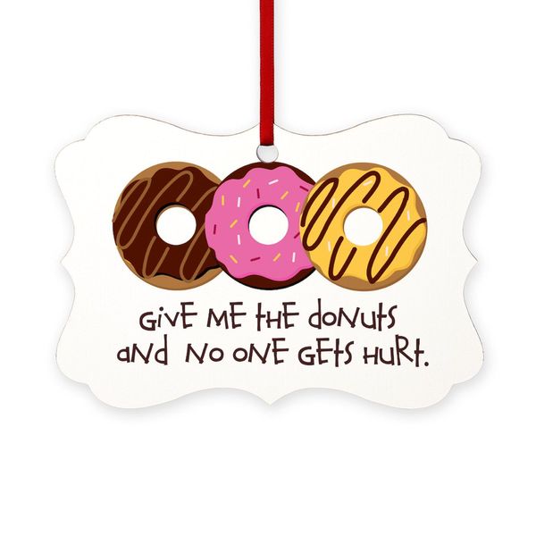 CafePress I Love Donuts! Scroll Ornament 4" x 2.75"