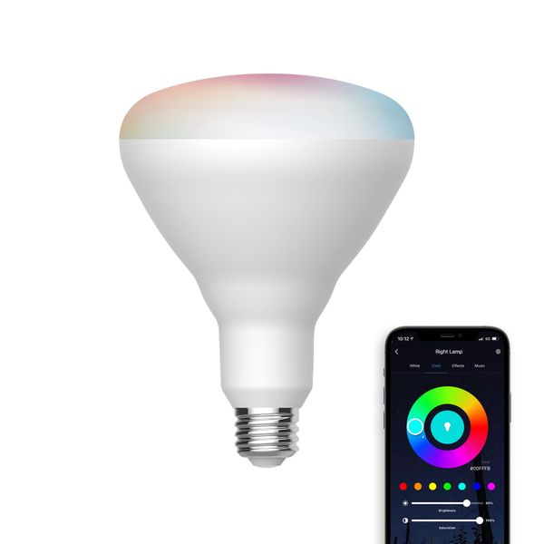 Satco S11284 Starfish WiFi-Control BR40 LED Color-Changing and Tunable White Smart Light Bulb, 12 Watts, 2700K-5000K