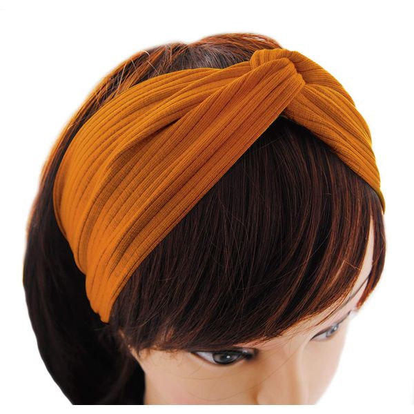 axy Haarband Yoga Strinband Headband Hairband Elastische Headbands Head Wrap für Sport, Running, Tennis HB7 (Orangebraun)