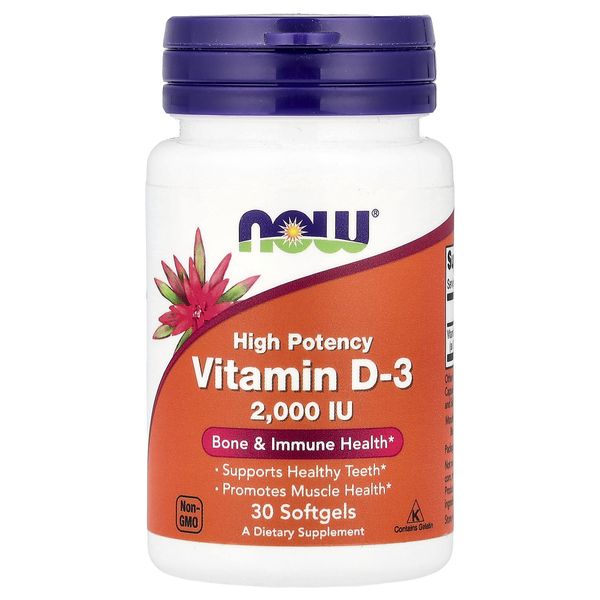 Vitamin D-3, 2,000 IU, 30 Softgels