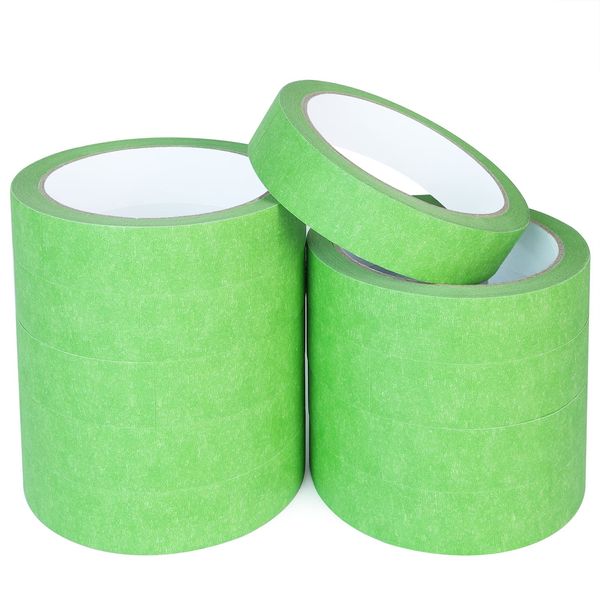 NORTHERN BROTHERS Masking Tape 24mm Painting Decorating Artist Craft Green Painters Tape Masking 10 Rolls for Indoor