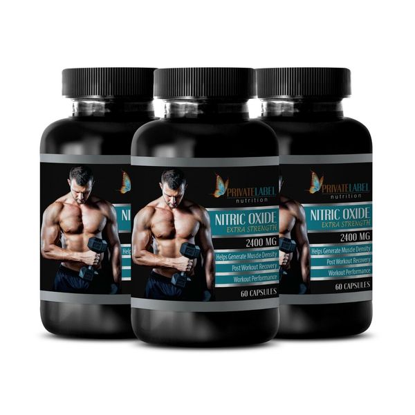 Nitric Oxide Gas - NITRIC OXIDE 2400mg - Improves Brain Functioning - 3 Bottles