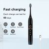 kingheroes Electric Toothbrush Set, Sonic Toothbrush with 4 Modes, 42000 VPM Motor, One Charge for 60 Days, Comes with 8 Brush Heads & Travel Case (Black)