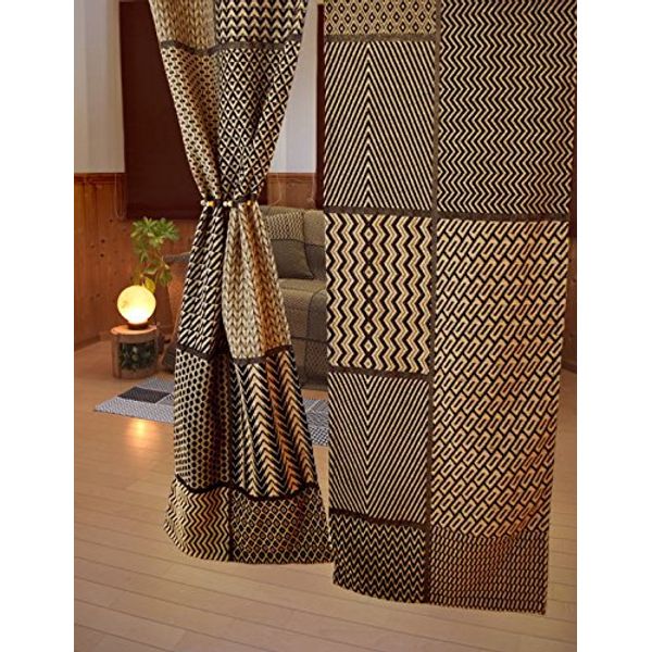 Noren "African Motif Noren" ※ Patchwork arrangement is different and will be shipped as you leave [Curtain Antique Wall Hanging, Stylish, Japanese Style, Room Divider, Thick]