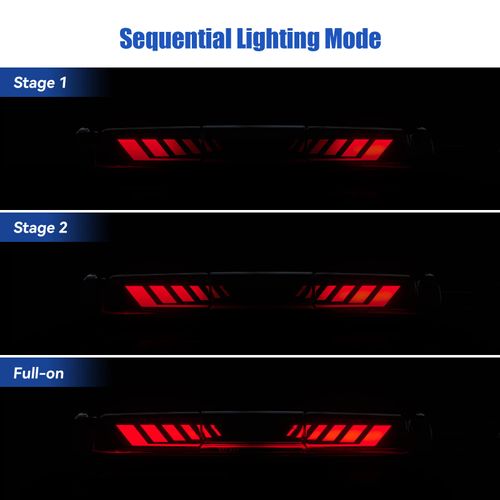 Third 3rd Brake Light for 1999-2006 Chevy Silverado/GMC Sierra 1500 2500 3500 HD, TIME TUNNEL Sequential LED High Mount Stop Light for 2007 Silverado/Sierra Classic, Rear Center Cab Tail Lamp