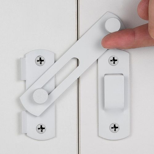 INIRET 5 Packs Barn Door Latches，3.93” x 2.75” Matte White Stainless Steel barn gate flip Door Latch Bi-fold Door Lock,Sliding Door Lock Gate Latches Wine Cabinet Closet Door Latches，White Finish