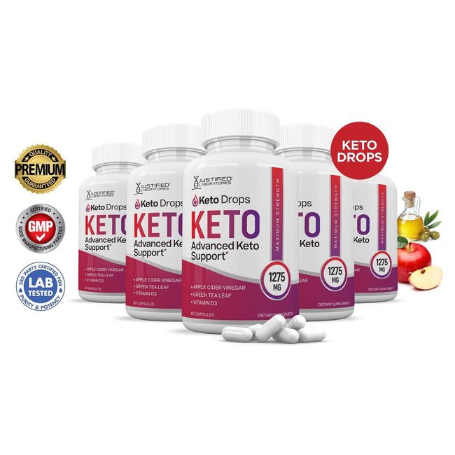 Keto Drops Keto ACV Pills 1275 MG Stronger Than Gummies Keto Support 5 Bottle