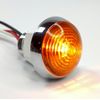 Pair 1-1/4" Dual Function Amber LED Marker Light VTG/Classic Mini Moon Chrome 