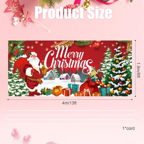 Christmas Garage Door Banner, 6x13ft Santa Claus Garage Door Backdrop Banner Christmas Garage Door Decorations for Indoor Outdoor Party Supplies