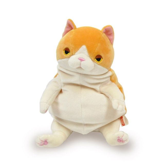 Shinada Global Mochi Series MONE-0230HO Mochi Cat Plushie, Stuffed Animal, 5.5 x 5.5 x 8.7 inches (14 x 14 x 22 cm), Medium, Orange Tuxedo Cat