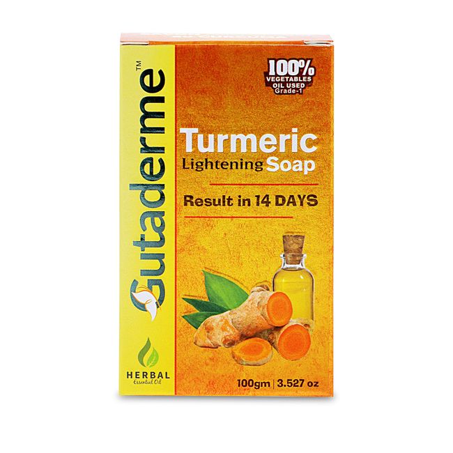 Gutaderme Turmeric Skin Brightening Beauty Soap Make Your Skin Brighten, Smoothen, Reduces Acne, Fades Scars & Cleanses Skin Keeps Soft & Clean (Pack of 1, 100 gm)