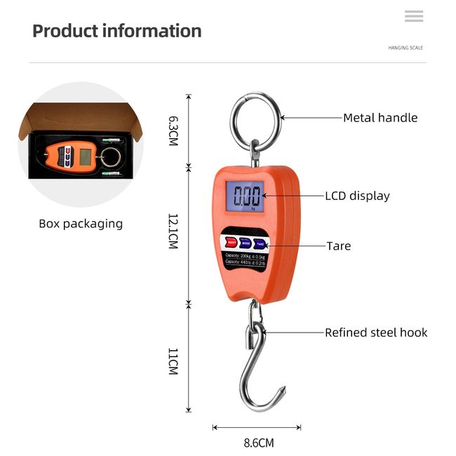 Crane Scale 200kg/300kg Weighing Digital Industrial Hanging