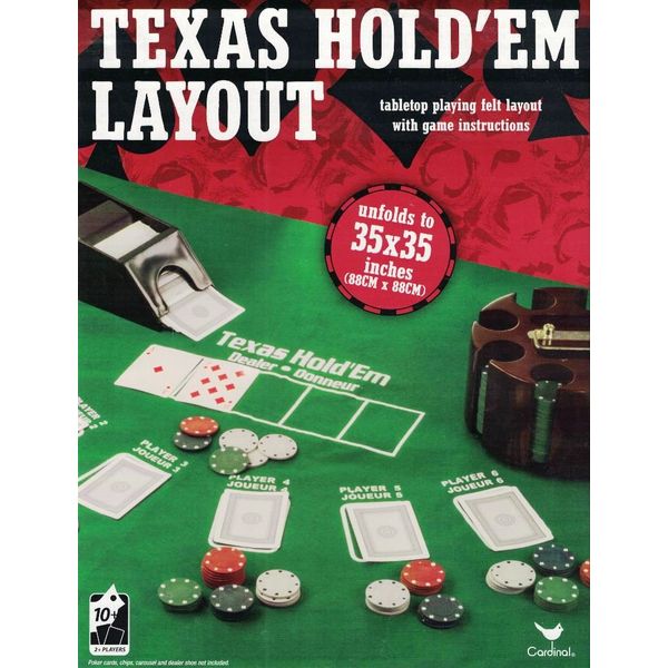 Texas hold'em tabletop playing felt layout