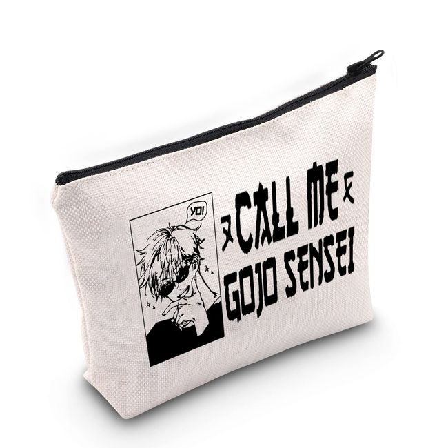 WZMPA Jujutsu Anime-Kosmetiktasche für Satoru Gojo Fans Geschenk Call Me Gojo Satoru Anime Make-up Tasche mit Reißverschluss für Frauen und Mädchen, Call Me Gojo