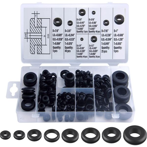 TAORAYO Cable Grommet, Gasket Grommet, Rubber Bushing, Cable Grommet, Rubber Bushing, Grommet Set, Cable Protection, Wire Protector, Wire Rings, Electrical Rubber Grommets, Rubber Grommets, Articulating Rings, Wire Protection, Double Sided Protection, Wor