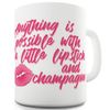 Lipstick And Champagne 15 OZ Ceramic Funny Mug