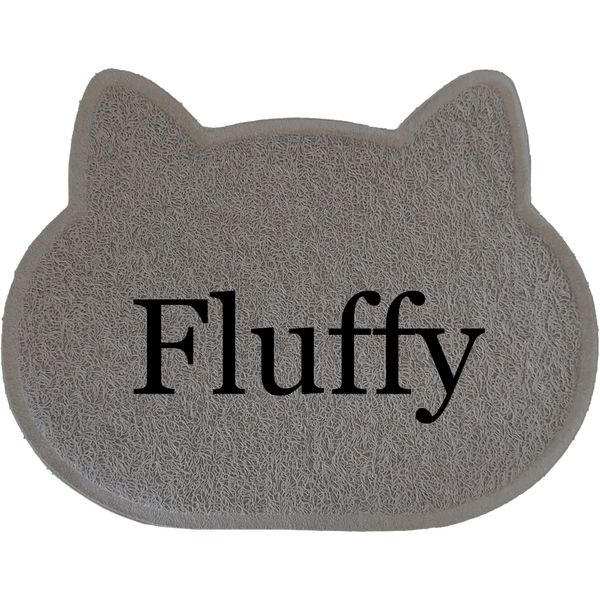 Personalised Cat Feeding Mat, Cat Gift, Cat Present (Grey)