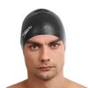 Speedo Unisex's Plain Flat Swimming Cap-Black, One Size