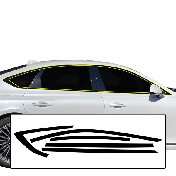 BOGAR TECH DESIGNS Side Window Chrome Delete Overlay Compatible with Genesis G80 2021-2025, Gloss Black