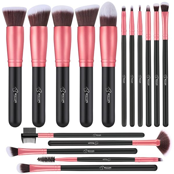 Makeup Brushes Makeup Brush Set - 16 Pcs BESTOPE PRO Premium Synthetic Foundation Concealers Eye Shadows Make Up Brush,Eyeliner Brushes(RoseGold)