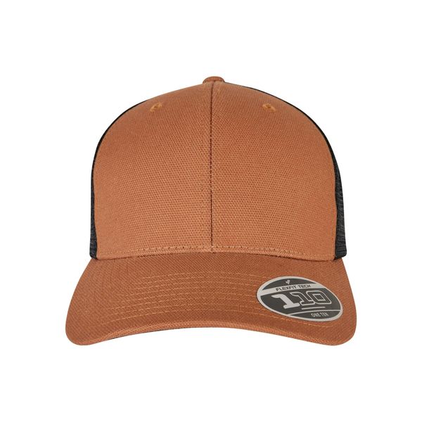 Flexfit 110 Structured Canvas Trucker Baseball Cap, Toffee/Black, One Size