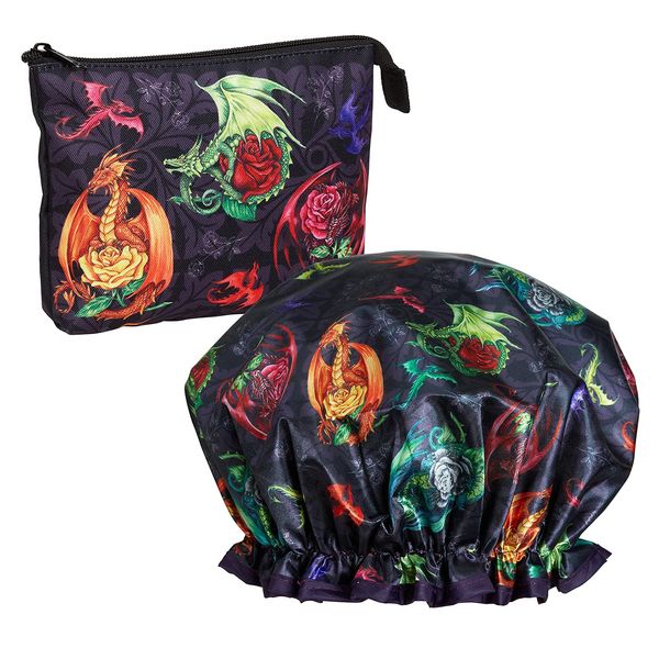 Bodylife Shower Cap & Travel Washbag & Beauty Bag Mystic Dragons