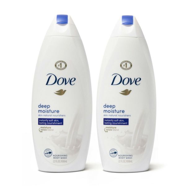 2 PACK DOVE DEEP MOISTURE BODY WASH 22  FL OZ