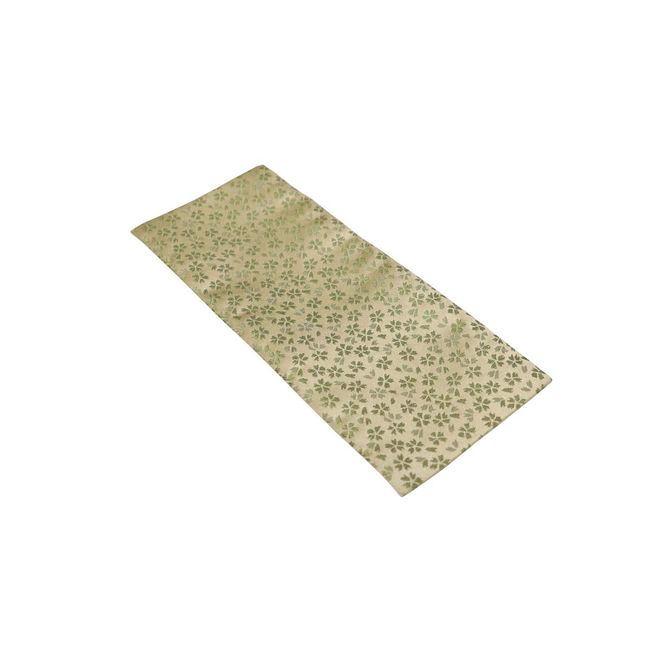 Buddhist Altar Pull Mat "Hiyori Pattern" Flameproof Buddhist Altar Mat 9.4 x 3.9 inches (24 x 10 cm), S Size 003. Green