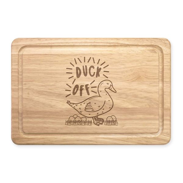 Duck Off Rectangular Wooden Chopping Board