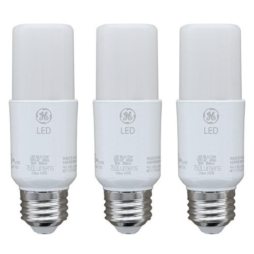 GE Lighting 79368 LED Bright Stik 10-watt (60-Watt Replacement), 760-Lumen Light Bulb Non-Dimmable with Medium Base, Soft White, 1 Box (3 Bulbs Total)