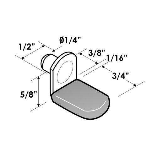 25 Pack 1/4" L-Shaped Glass Support Furniture Cabinet Closet Shelf Bracket Pegs