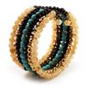 Avalaya Wide Wood&Acrylic Bead Cuff Bracelet/Boho Style/Size M/L