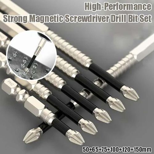 High Magnetic Screwdriver Drill Bit Set, High Magnetic Drill Bit Set,Strong Magnetic Durability Screwdriver Drill Bit Set, Universal Anti-Slip Magnetic Electric Screwdriver Set, Magnetic bit(6PCS)