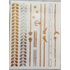12 SHEETS TEMPORARY TATTOOS GOLD SILVER TURQUOISE METALLIC FLASH *USA FAST!!