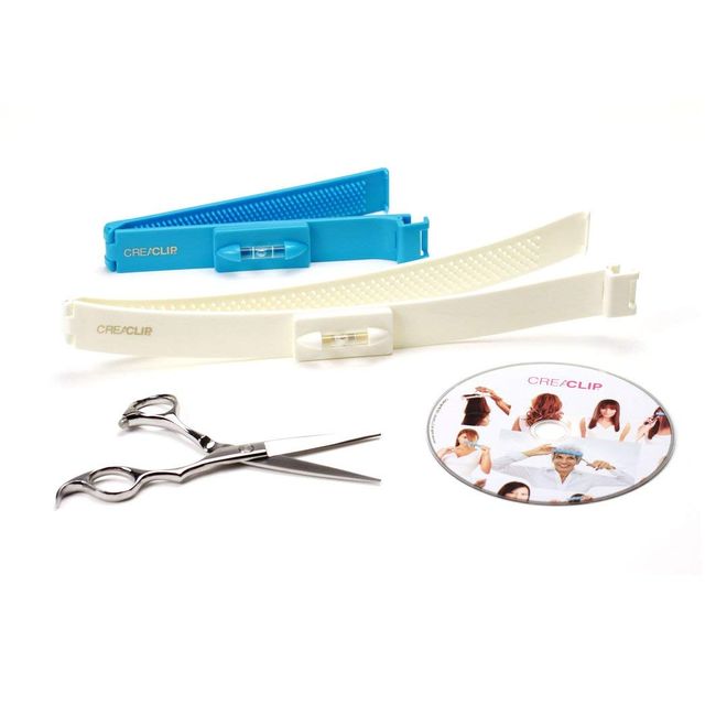 Original CreaClip Deluxe Package Hair Cutting Tools - As seen on Shark Tank - CreaClip Set & Scissors and Instruct. DVD Professional Home Haircutting Guide, Home Hair Cutting Clips for Bangs, Layers
