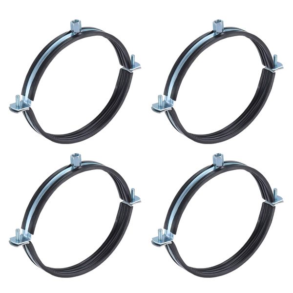 sourcing map 4 Pcs Split Ring Pipe Hanger, 160mm/6.3inch Adjustable Pipe Bracket Clamp Wall Ceiling Mount Pipe Strap Support for Plumbing Drainage Pipe Tube