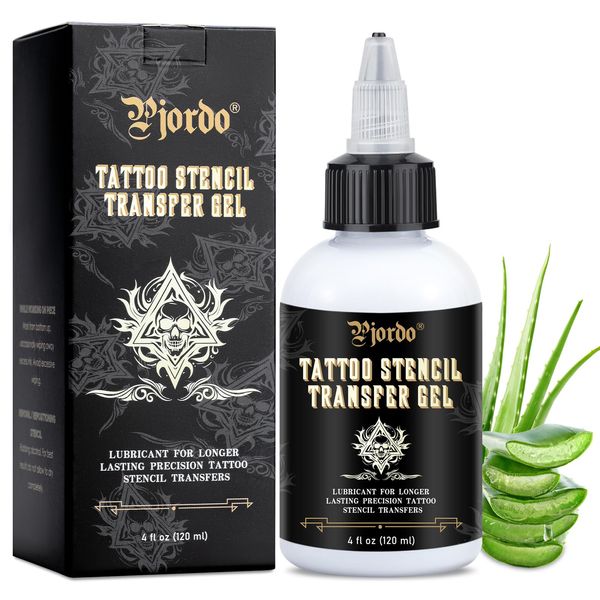 Pjordo Tattoo Stencil Transfer Gel Solution, Tattoo Stencil Gel, Tattoo Transfer Gel for Transfer Stickers Paper Machine Stencils, Tattoo Supplies Accessories for Tattoo Artists & Beginners