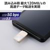 Elecom MF-SPU3032GSV 32GB USB 5Gbps Type-C Smartphone Memory Card Silver
