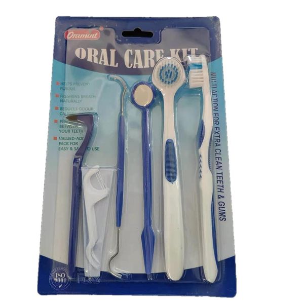 8 PCS/Set Oral Dental Clean Tools Zahnpflege Zahnaufhellung Mundhygienepflege Zahnspiegel Haken Zahnbürste Kit