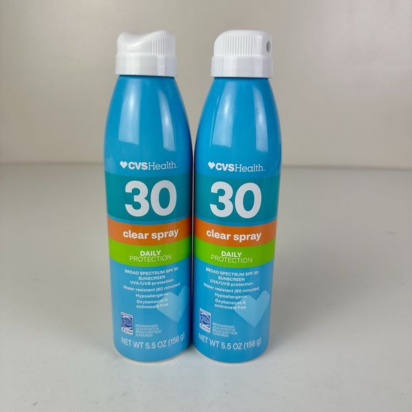 Lot Of 2 Sunscreen SPF 30 CVS Health Clear Water Resistant